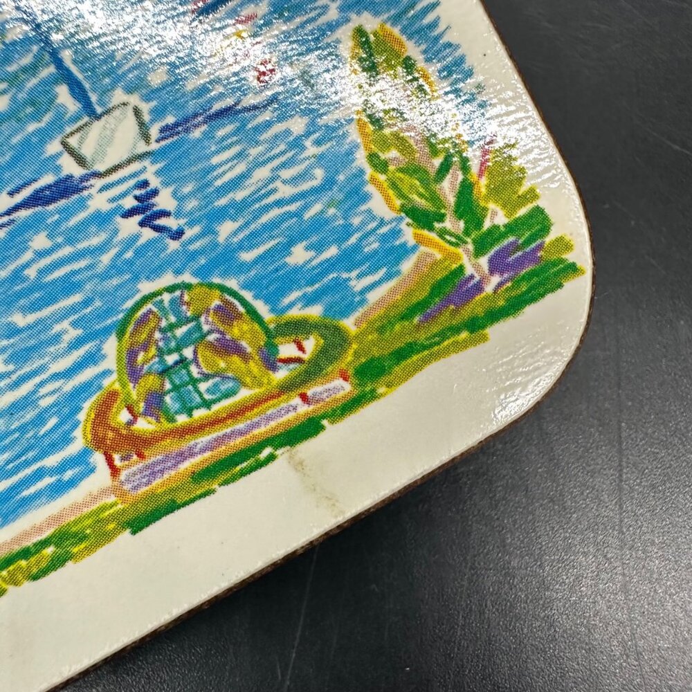 Vintage Coasters Ken Done 1980s Set Of 6 Australia City Cork Back Original Box - Picture 7 of 10